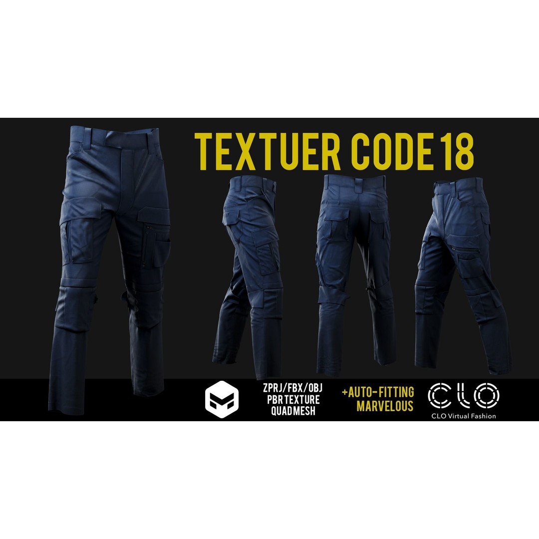 UF PRO Gen 2 Combat Pants 3D Model – Tactical Low-Poly Game Asset, FBX, OBJ - View 22