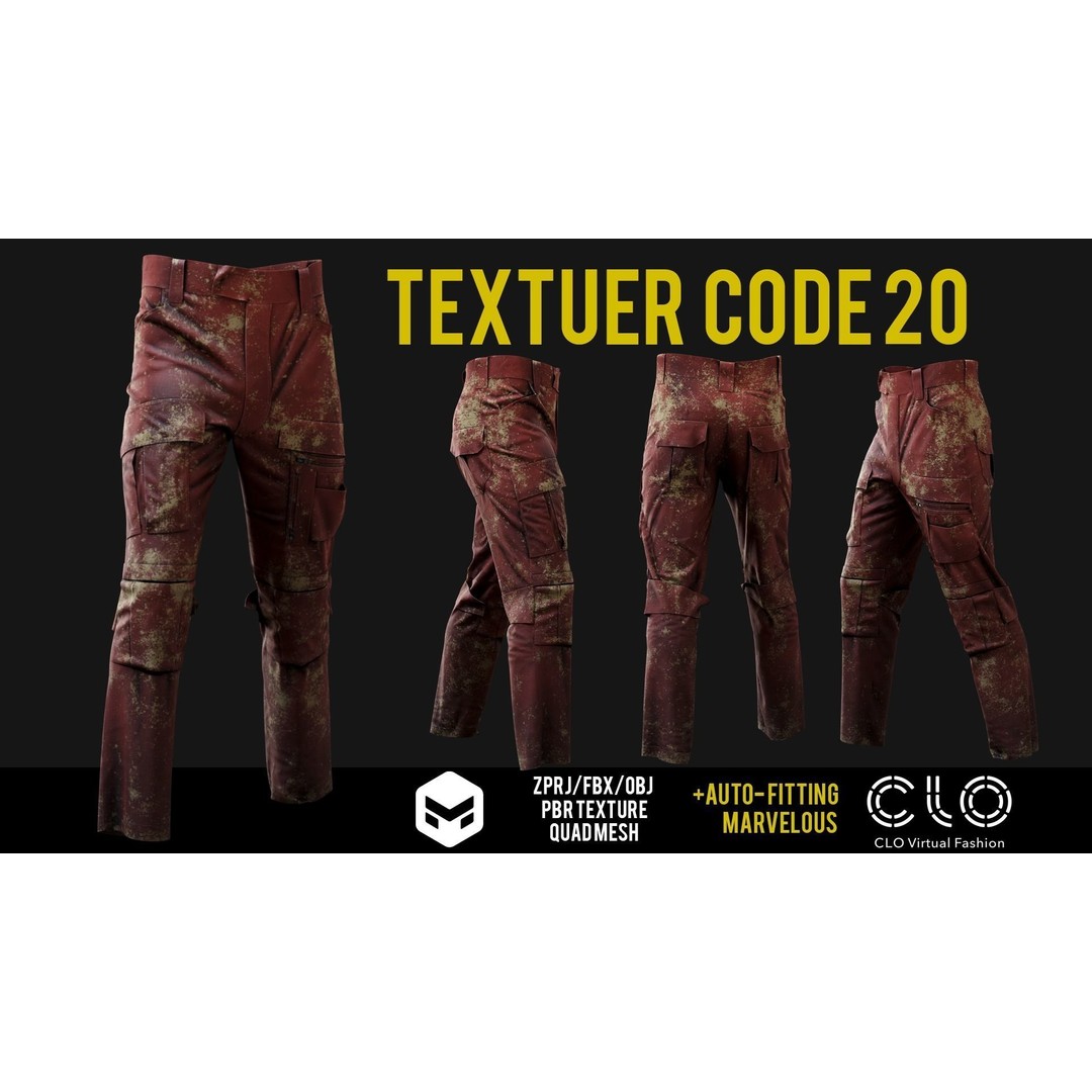 UF PRO Gen 2 Combat Pants 3D Model – Tactical Low-Poly Game Asset, FBX, OBJ - View 24
