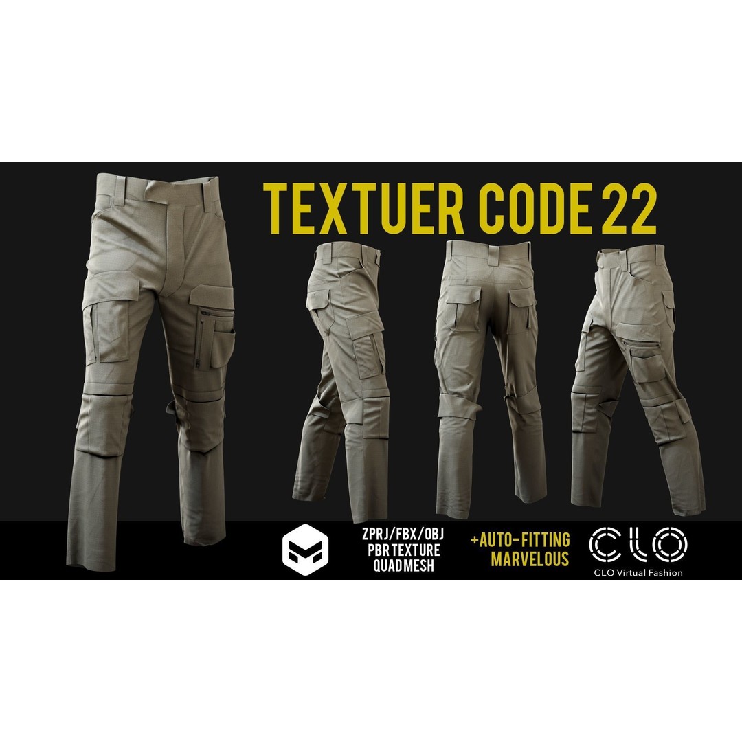 UF PRO Gen 2 Combat Pants 3D Model – Tactical Low-Poly Game Asset, FBX, OBJ - View 26