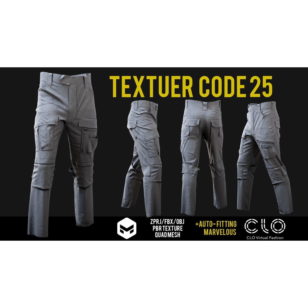 UF PRO Gen 2 Combat Pants 3D Model – Tactical Low-Poly Game Asset, FBX, OBJ - View 29