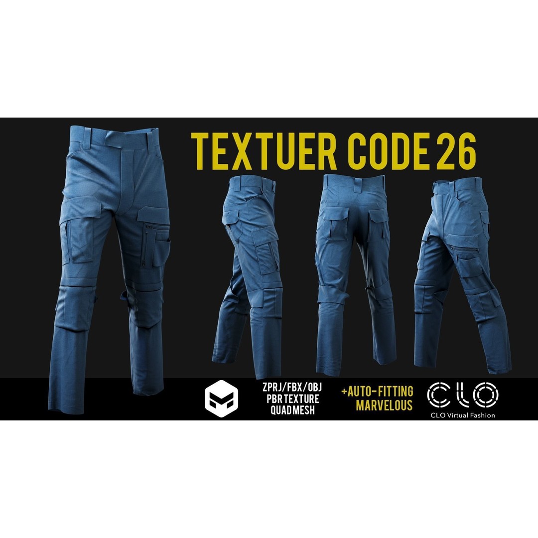 UF PRO Gen 2 Combat Pants 3D Model – Tactical Low-Poly Game Asset, FBX, OBJ - View 30