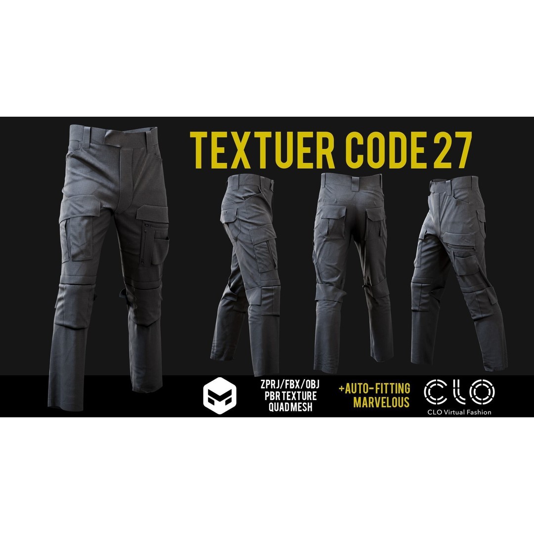 UF PRO Gen 2 Combat Pants 3D Model – Tactical Low-Poly Game Asset, FBX, OBJ - View 31