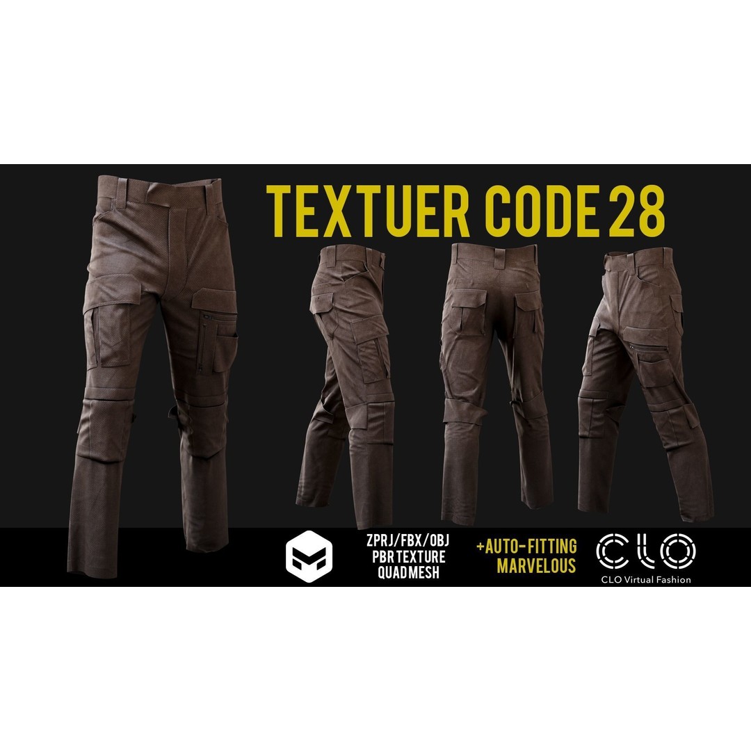 UF PRO Gen 2 Combat Pants 3D Model – Tactical Low-Poly Game Asset, FBX, OBJ - View 32