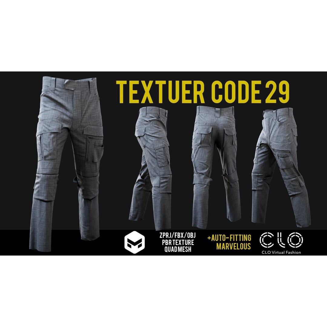UF PRO Gen 2 Combat Pants 3D Model – Tactical Low-Poly Game Asset, FBX, OBJ - View 33