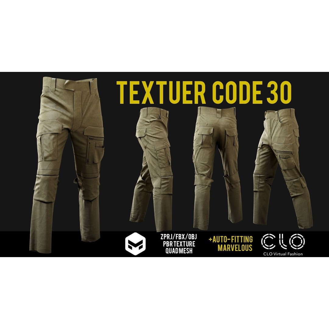 UF PRO Gen 2 Combat Pants 3D Model – Tactical Low-Poly Game Asset, FBX, OBJ - View 34