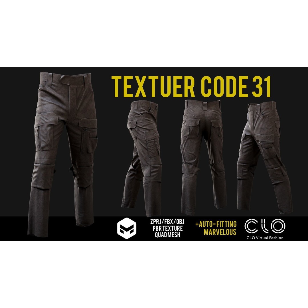 UF PRO Gen 2 Combat Pants 3D Model – Tactical Low-Poly Game Asset, FBX, OBJ - View 35