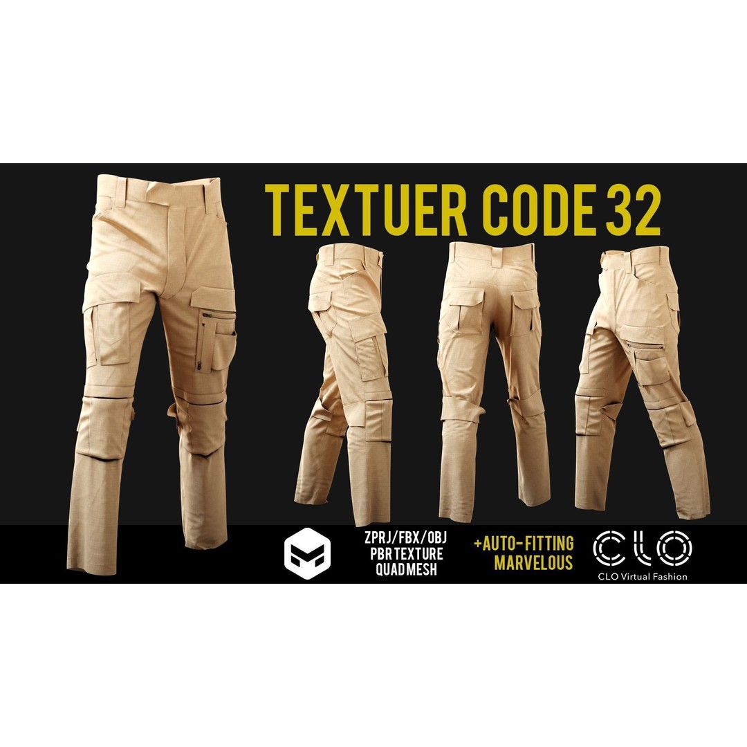 UF PRO Gen 2 Combat Pants 3D Model – Tactical Low-Poly Game Asset, FBX, OBJ - View 36