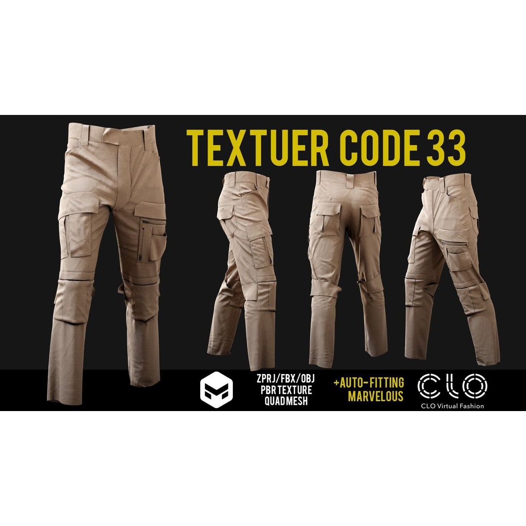 UF PRO Gen 2 Combat Pants 3D Model – Tactical Low-Poly Game Asset, FBX, OBJ - View 37
