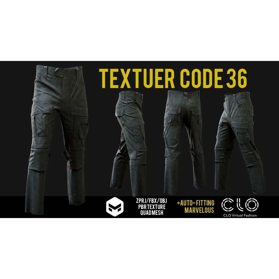 UF PRO Gen 2 Combat Pants 3D Model – Tactical Low-Poly Game Asset, FBX, OBJ - View 38