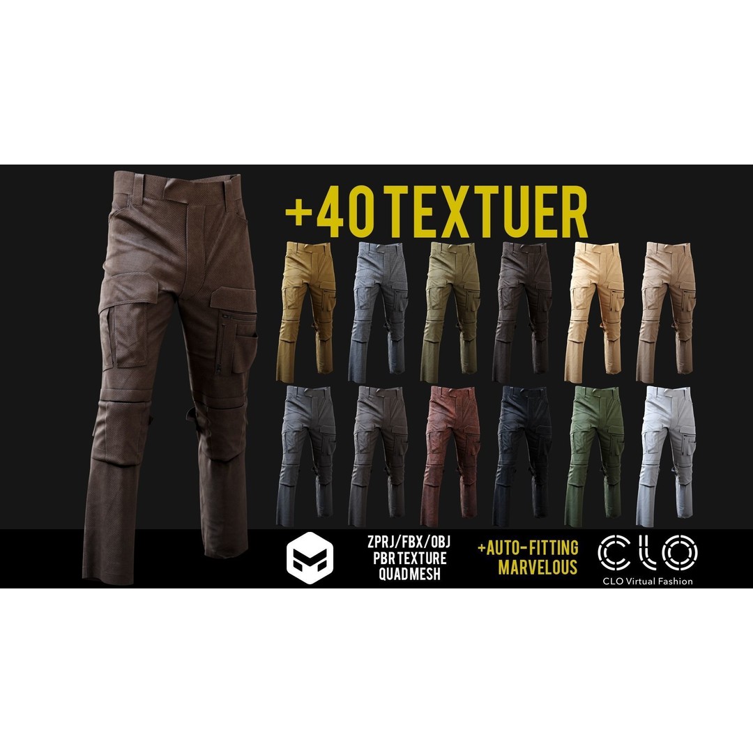 UF PRO Gen 2 Combat Pants 3D Model – Tactical Low-Poly Game Asset, FBX, OBJ - View 4