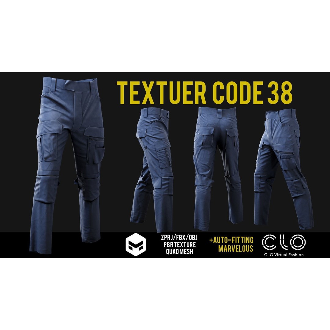 UF PRO Gen 2 Combat Pants 3D Model – Tactical Low-Poly Game Asset, FBX, OBJ - View 40