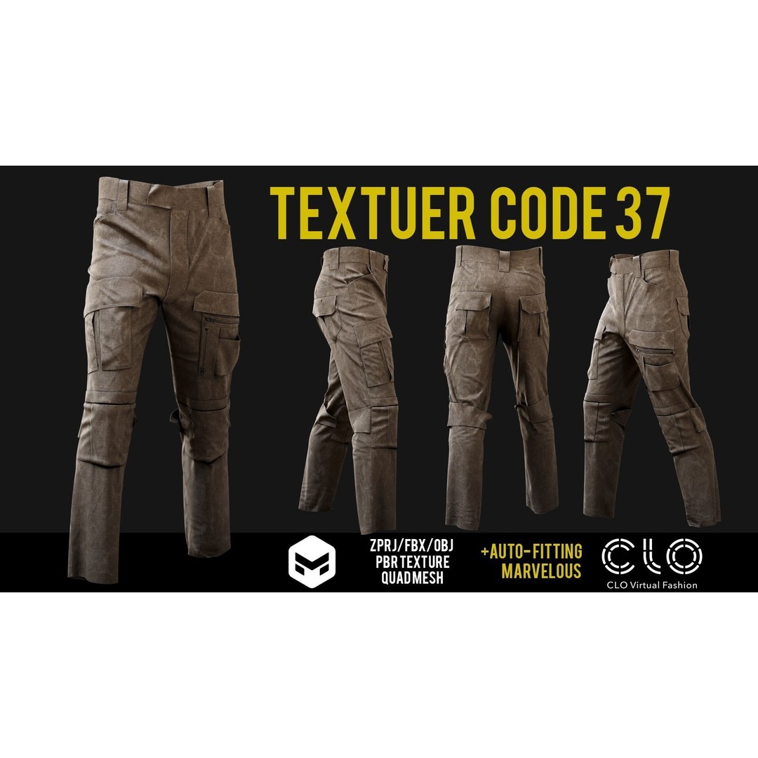 UF PRO Gen 2 Combat Pants 3D Model – Tactical Low-Poly Game Asset, FBX, OBJ - View 41