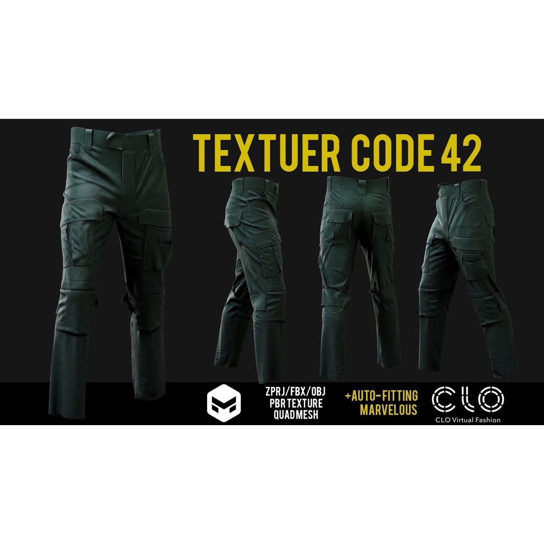 UF PRO Gen 2 Combat Pants 3D Model – Tactical Low-Poly Game Asset, FBX, OBJ - View 46