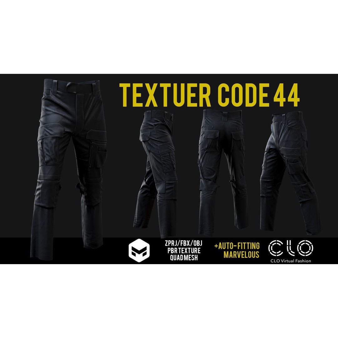 UF PRO Gen 2 Combat Pants 3D Model – Tactical Low-Poly Game Asset, FBX, OBJ - View 48