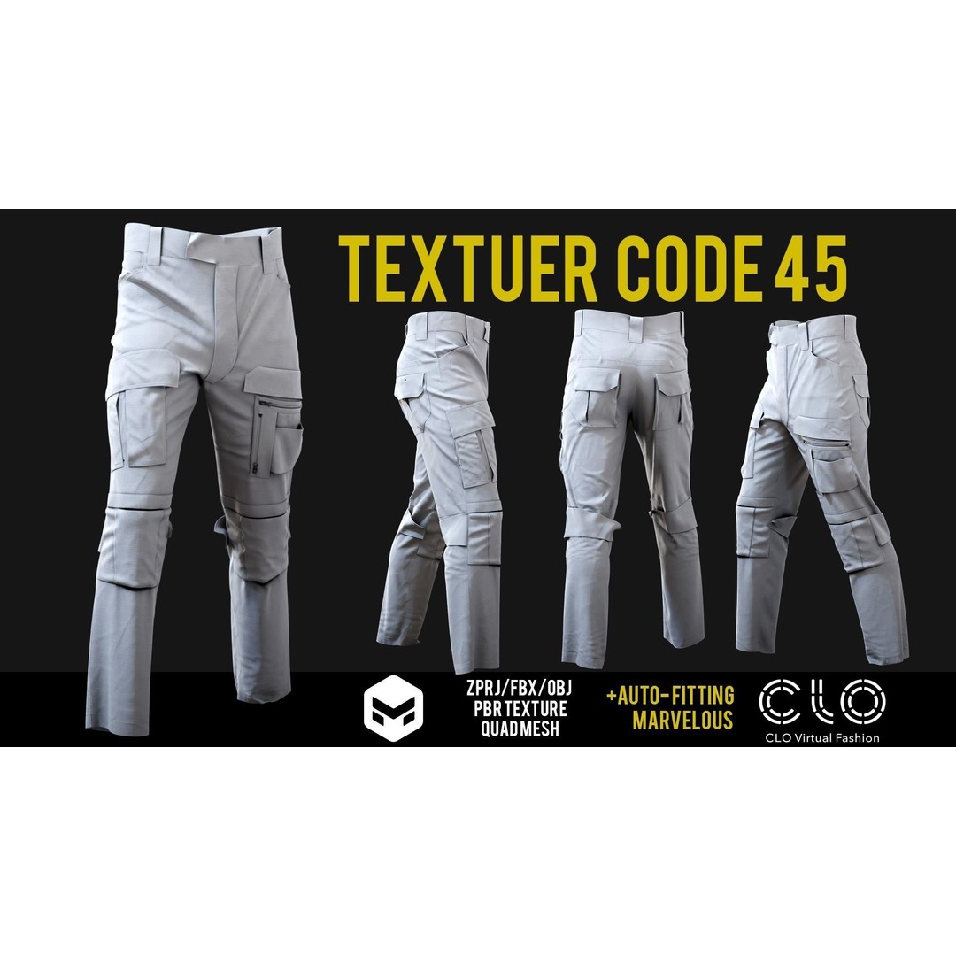 UF PRO Gen 2 Combat Pants 3D Model – Tactical Low-Poly Game Asset, FBX, OBJ - View 49
