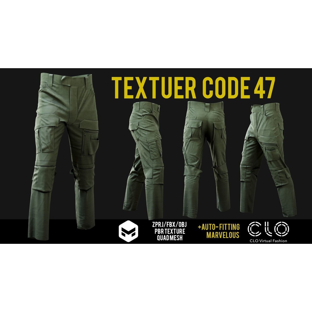 UF PRO Gen 2 Combat Pants 3D Model – Tactical Low-Poly Game Asset, FBX, OBJ - View 50