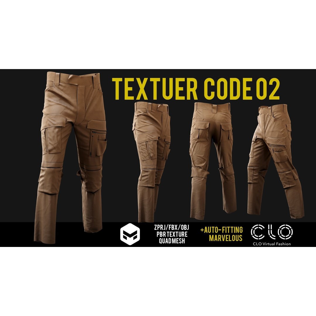 UF PRO Gen 2 Combat Pants 3D Model – Tactical Low-Poly Game Asset, FBX, OBJ - View 6