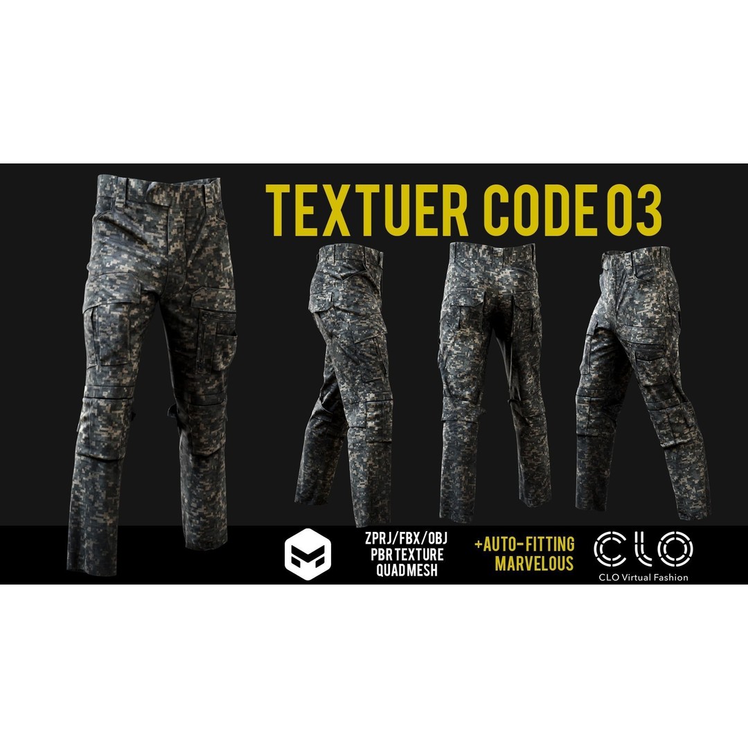 UF PRO Gen 2 Combat Pants 3D Model – Tactical Low-Poly Game Asset, FBX, OBJ - View 7