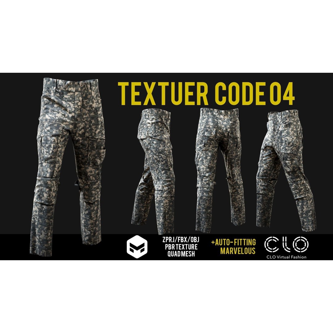 UF PRO Gen 2 Combat Pants 3D Model – Tactical Low-Poly Game Asset, FBX, OBJ - View 8