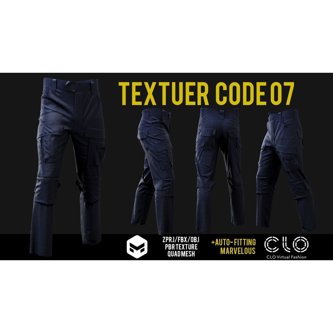 UF PRO Gen 2 Combat Pants 3D Model – Tactical Low-Poly Game Asset, FBX, OBJ - View 9