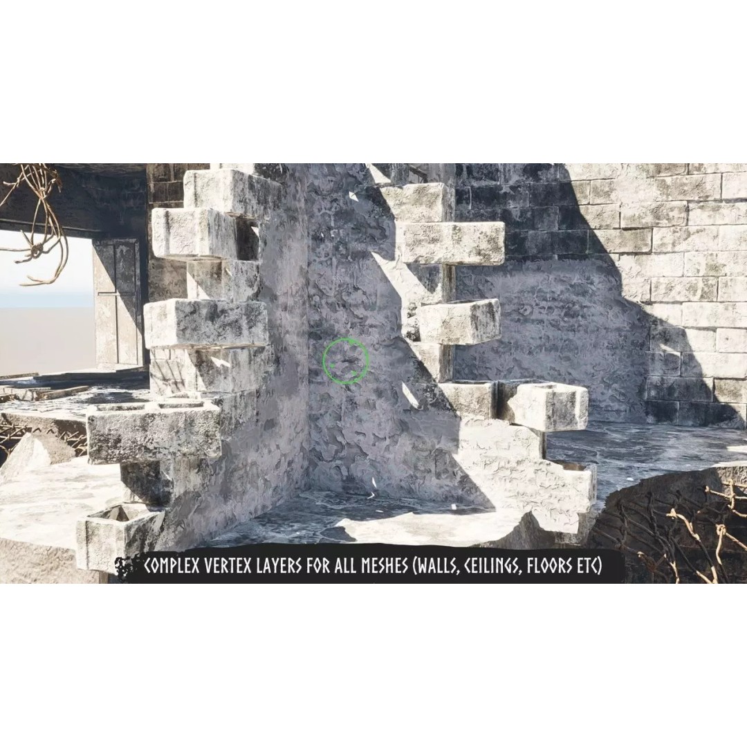 Modular Destroyed Buildings 3D Model – Low Poly Game Asset, FBX, PBR - View 10