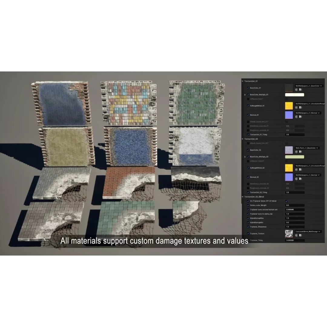 Modular Destroyed Buildings 3D Model – Low Poly Game Asset, FBX, PBR - View 14