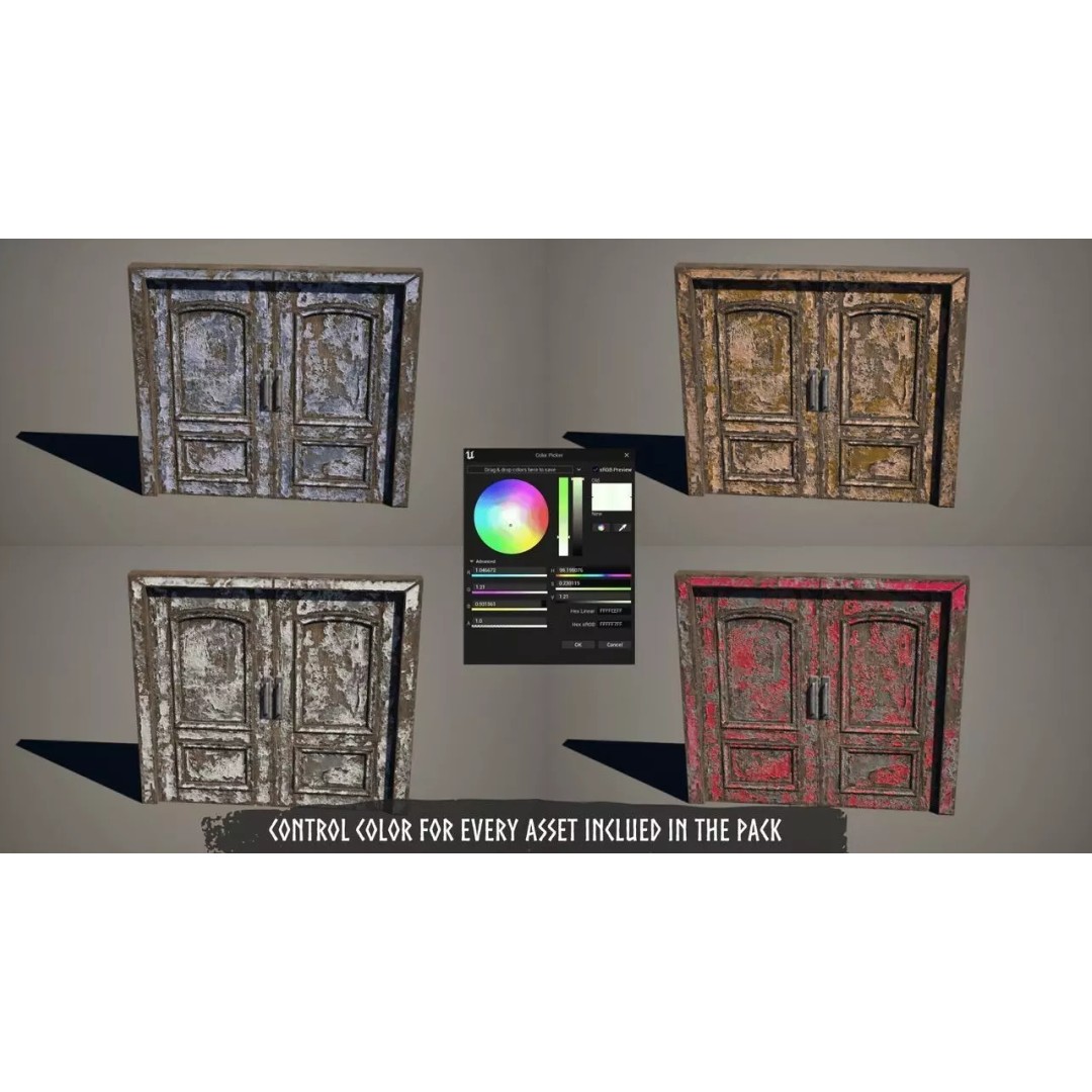 Modular Destroyed Buildings 3D Model – Low Poly Game Asset, FBX, PBR - View 15