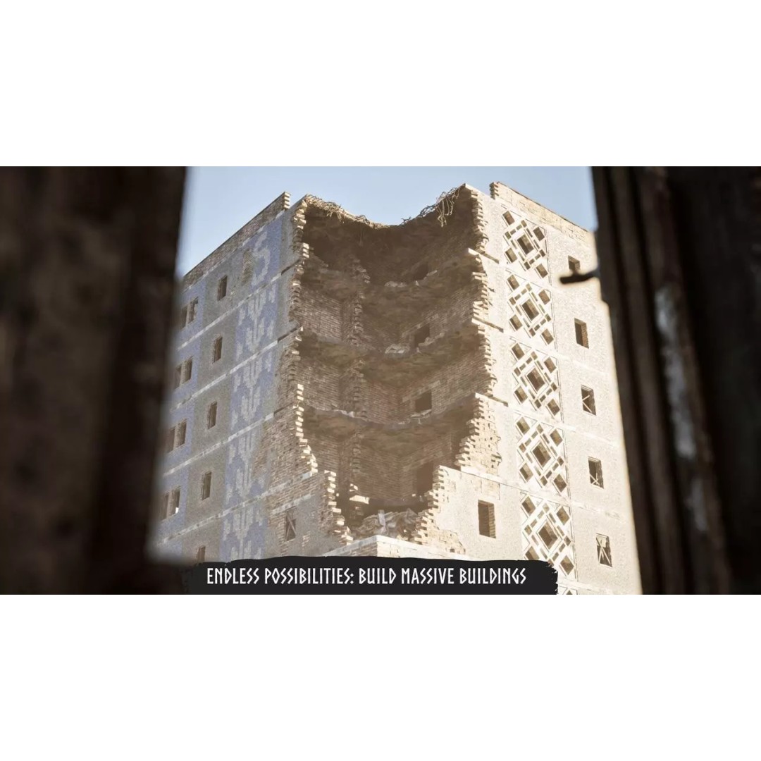 Modular Destroyed Buildings 3D Model – Low Poly Game Asset, FBX, PBR - View 7
