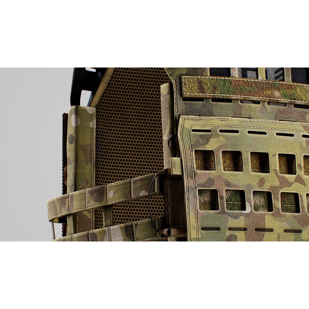 Crye Precision AirLite SPC 3D Model – Low Poly Game Ready Asset, FBX/OBJ - View 3
