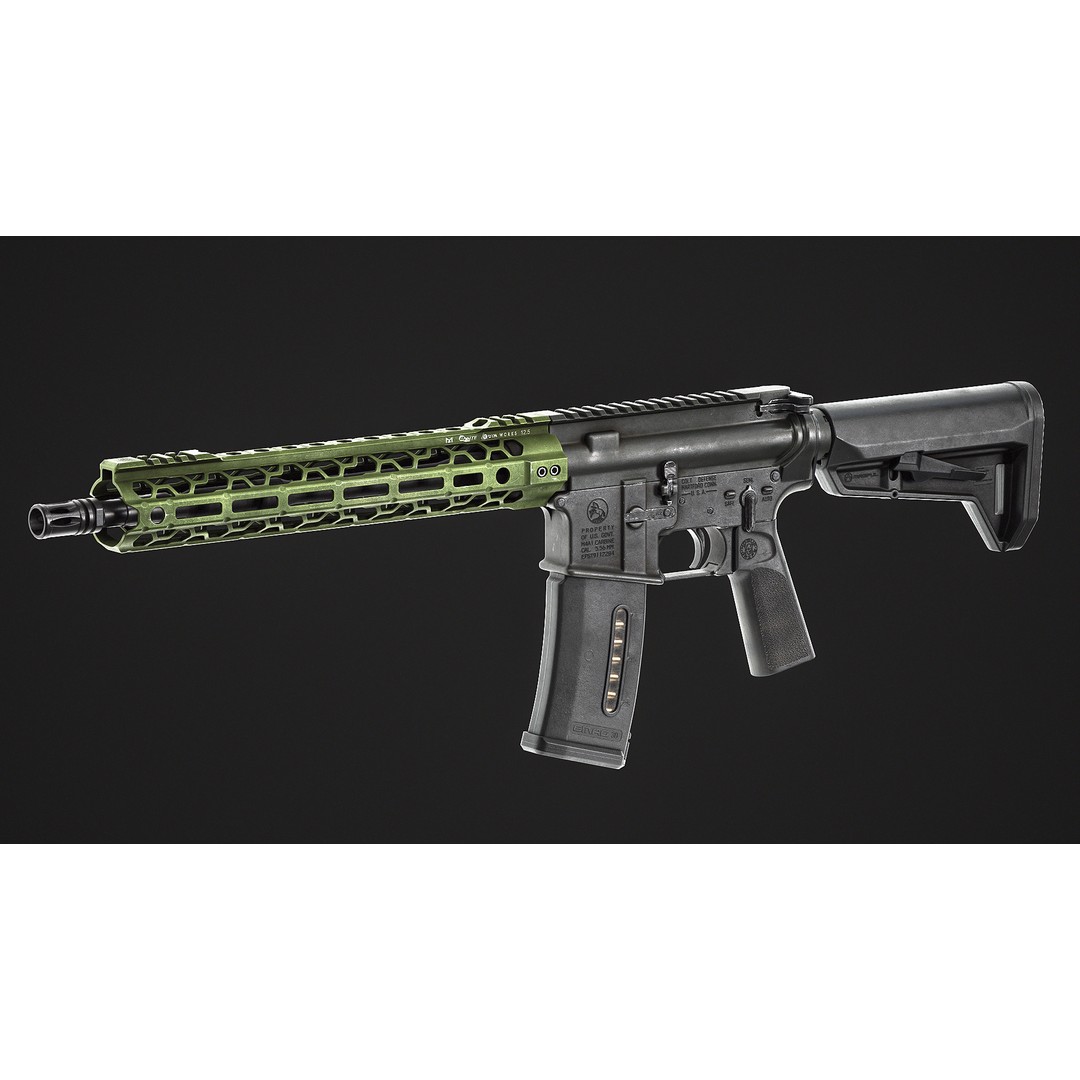 Odin Works O2 Lite Handguard 3D Model – Low Poly PBR Game Asset, FBX - View 14