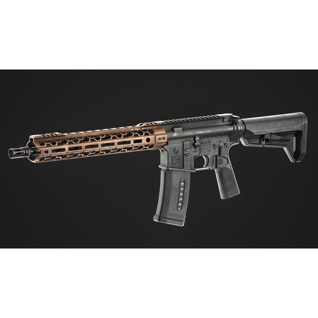 Odin Works O2 Lite Handguard 3D Model – Low Poly PBR Game Asset, FBX - View 15