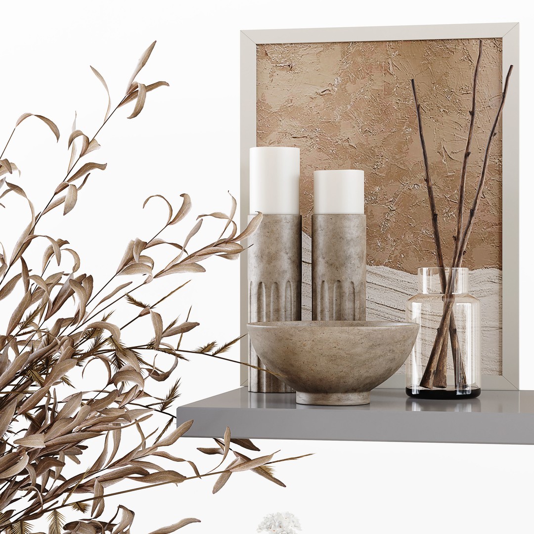 Decorative Set 199 3D Model – Low Poly Architectural Decoration, FBX, OBJ - View 5