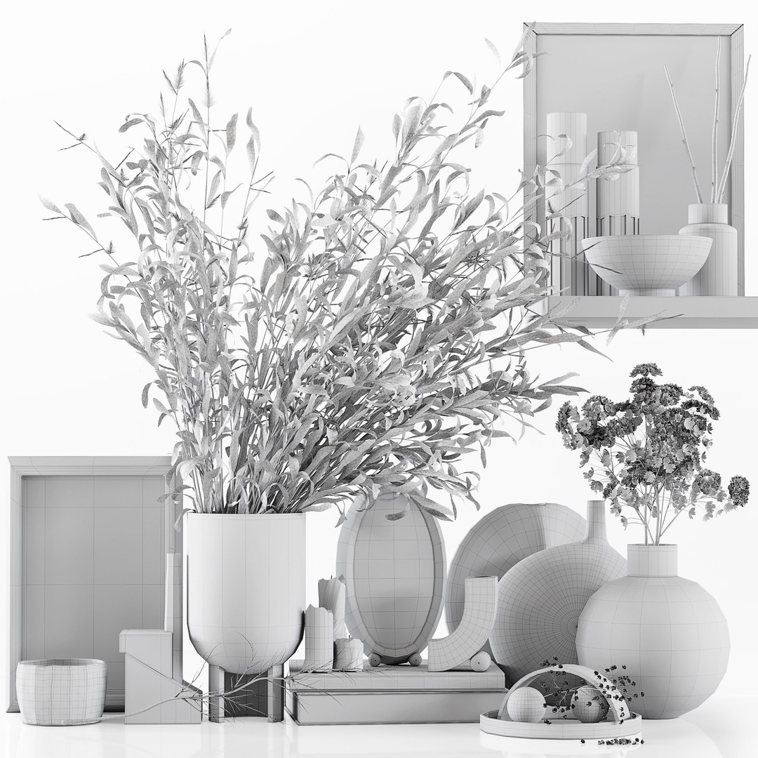 Decorative Set 199 3D Model – Low Poly Architectural Decoration, FBX, OBJ - View 7