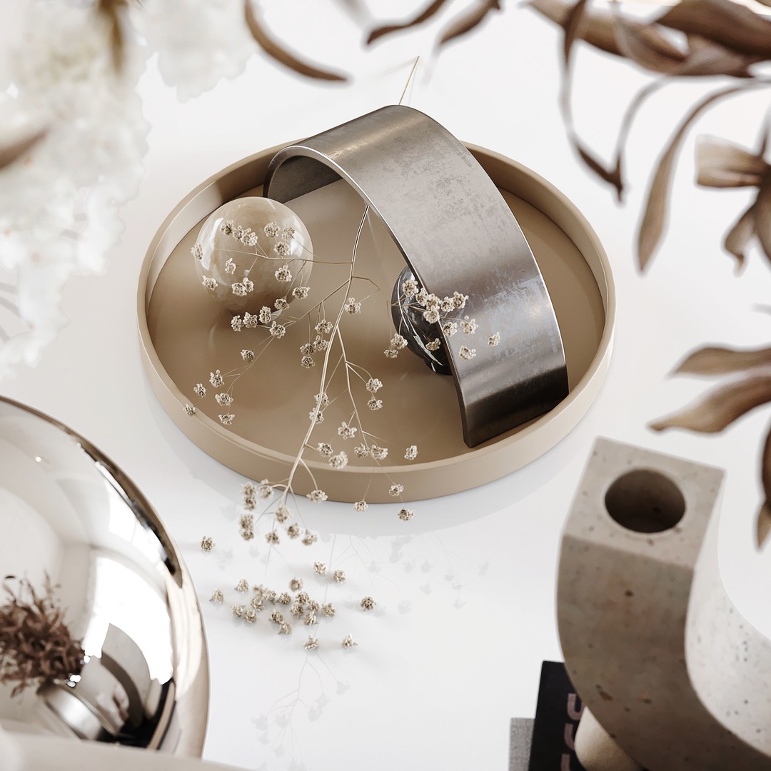 Decorative Set 199 3D Model – Low Poly Architectural Decoration, FBX, OBJ - View 9