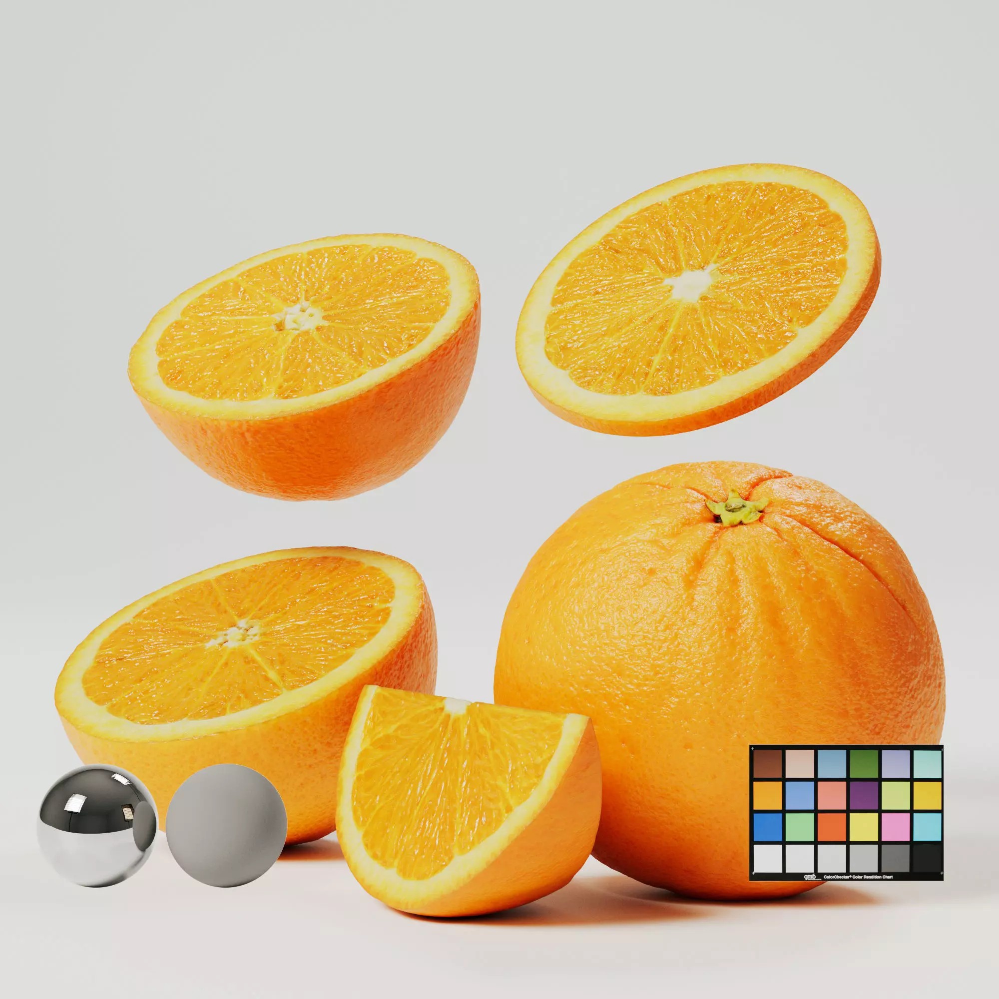 Photorealistic Orange - Game-Ready 3D Model - View 2