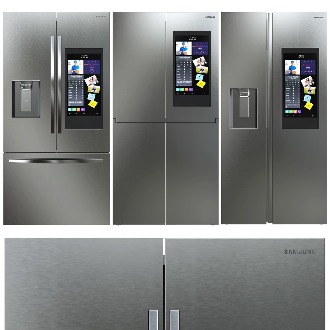 Samsung Refrigerator 3D Model – Large Capacity Kitchen Appliances, FBX - View 3