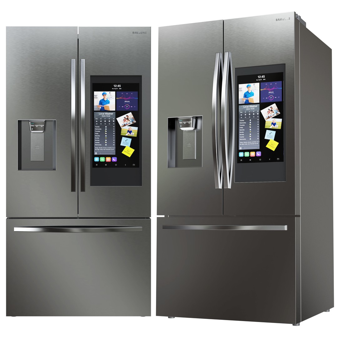 Samsung Refrigerator 3D Model – Large Capacity Kitchen Appliances, FBX - View 4