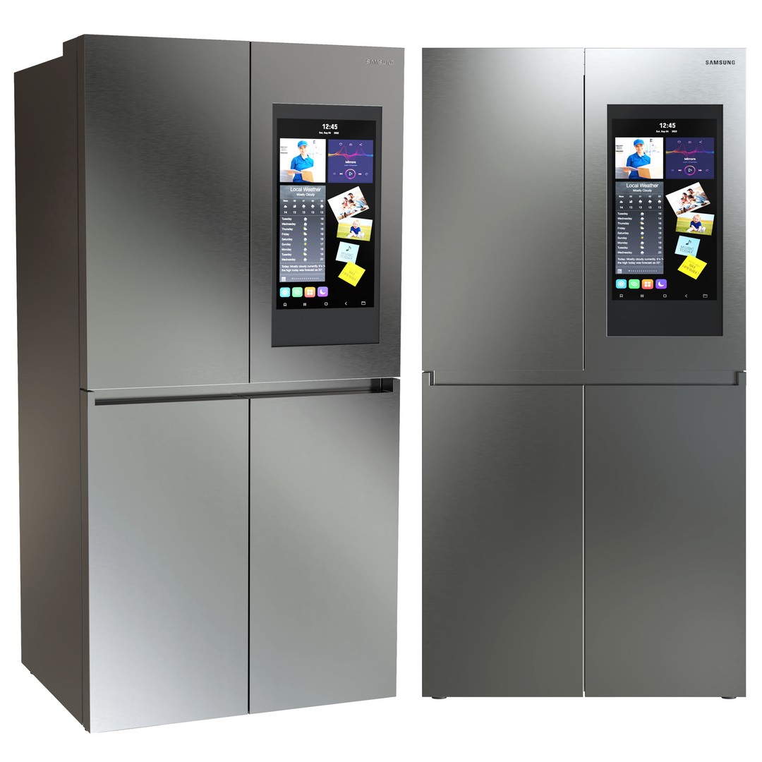 Samsung Refrigerator 3D Model – Large Capacity Kitchen Appliances, FBX - View 6