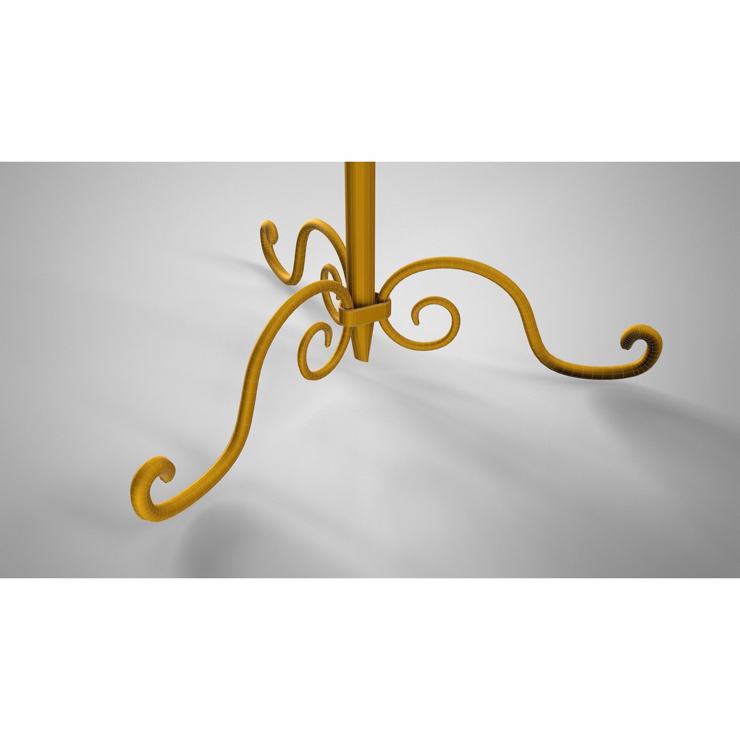 Antique Floor Candle Lamp 3D Model – Low Poly Medieval Decor, FBX
