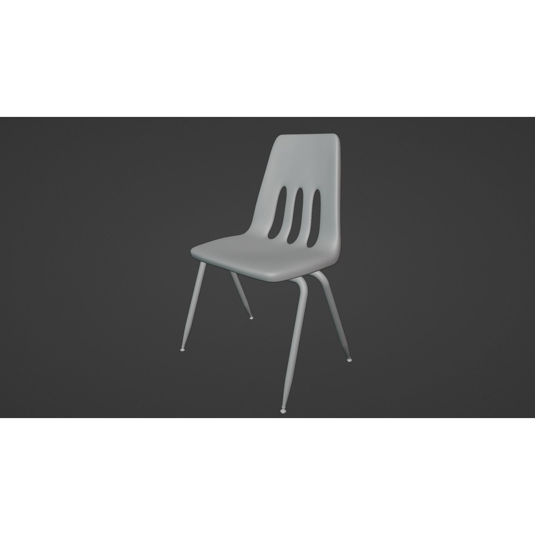 Classroom Chair 3D Model – High Poly PBR Asset, FBX & OBJ Formats - View 10