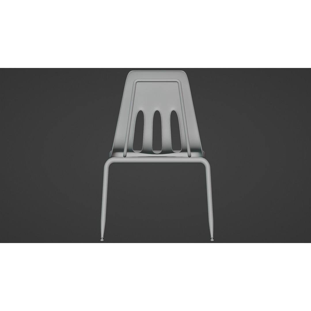 Classroom Chair 3D Model – High Poly PBR Asset, FBX & OBJ Formats - View 13