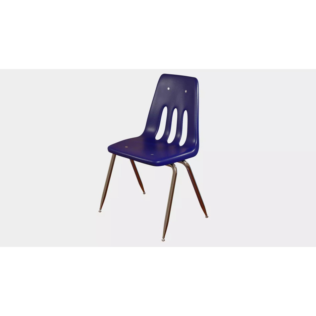 Classroom Chair 3D Model – High Poly PBR Asset, FBX & OBJ Formats - View 2