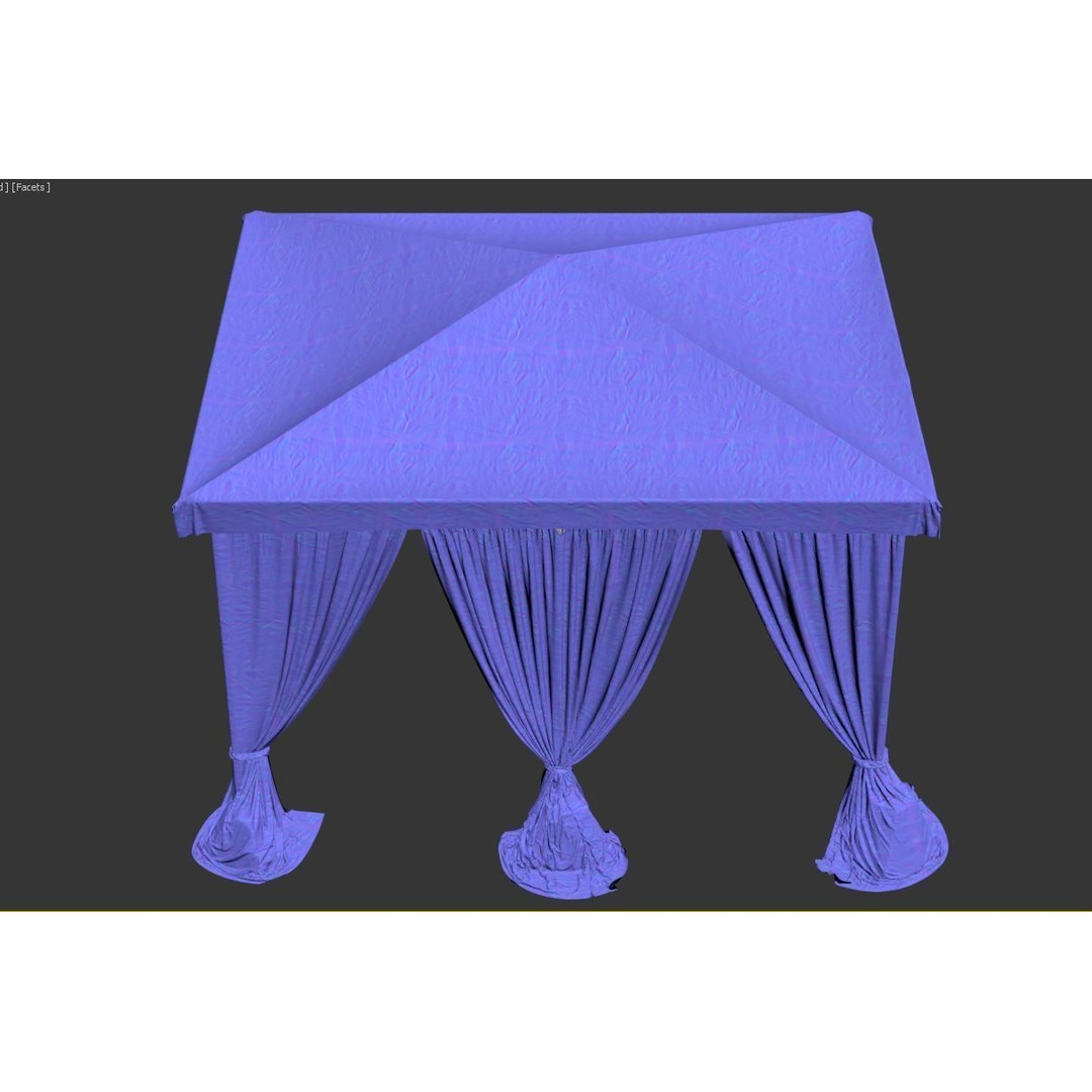Tent Curtain 3D Model – Detailed Canopy Asset for Outdoor Scenes - View 12