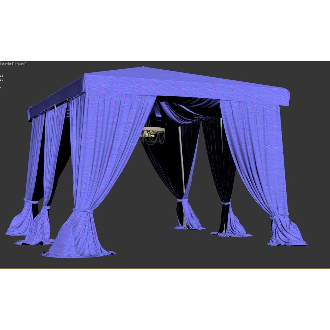 Tent Curtain 3D Model – Detailed Canopy Asset for Outdoor Scenes - View 14