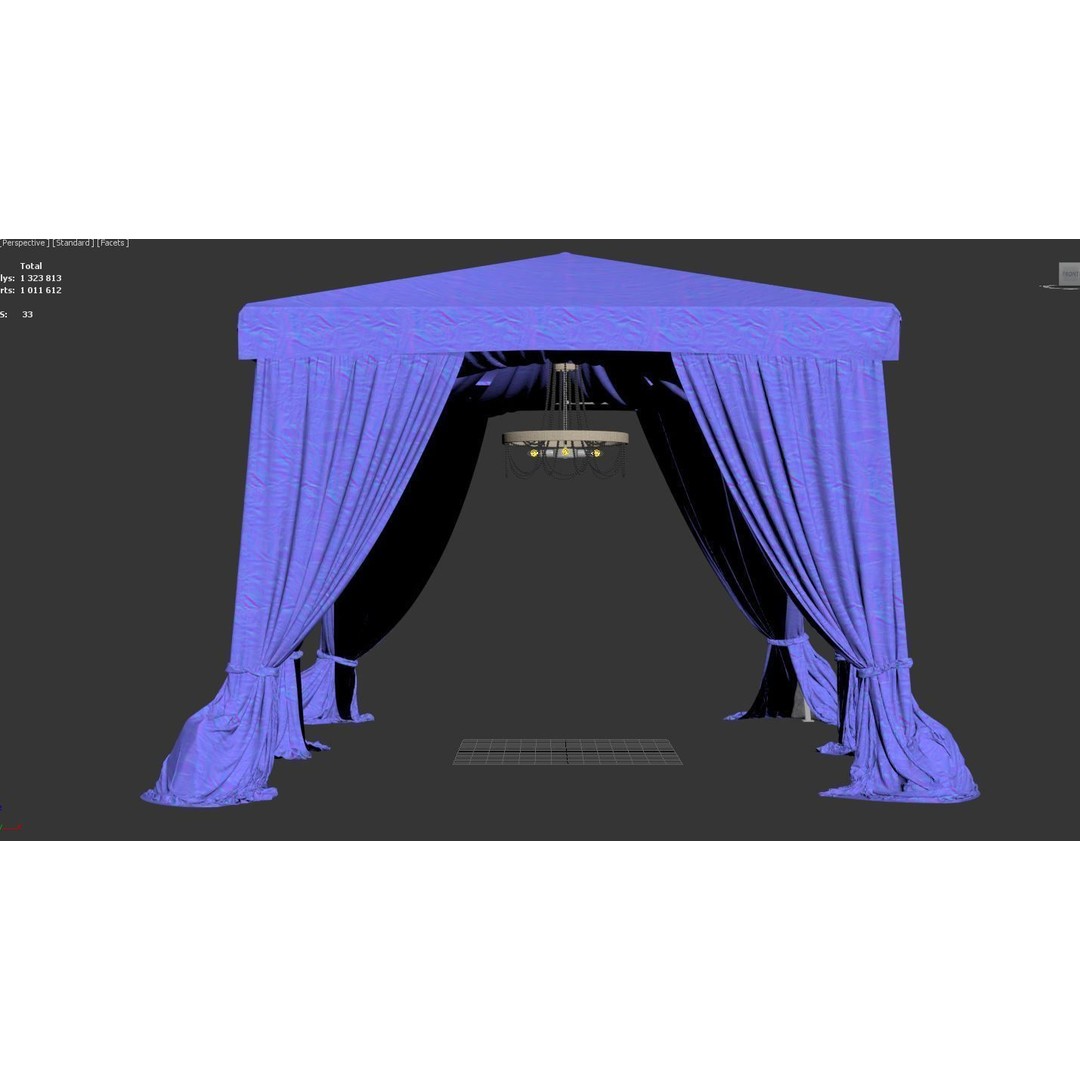 Tent Curtain 3D Model – Detailed Canopy Asset for Outdoor Scenes - View 7