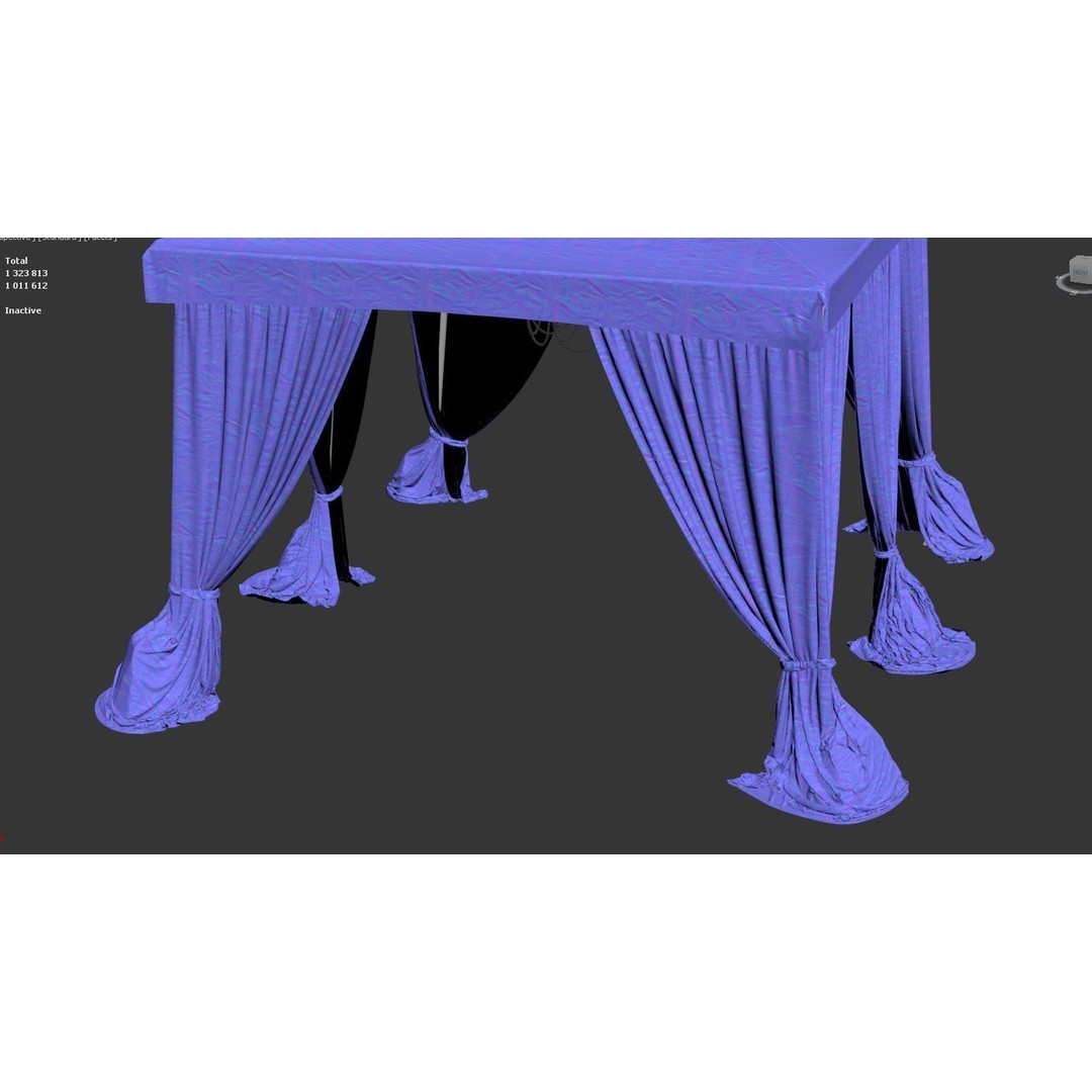 Tent Curtain 3D Model – Detailed Canopy Asset for Outdoor Scenes - View 8