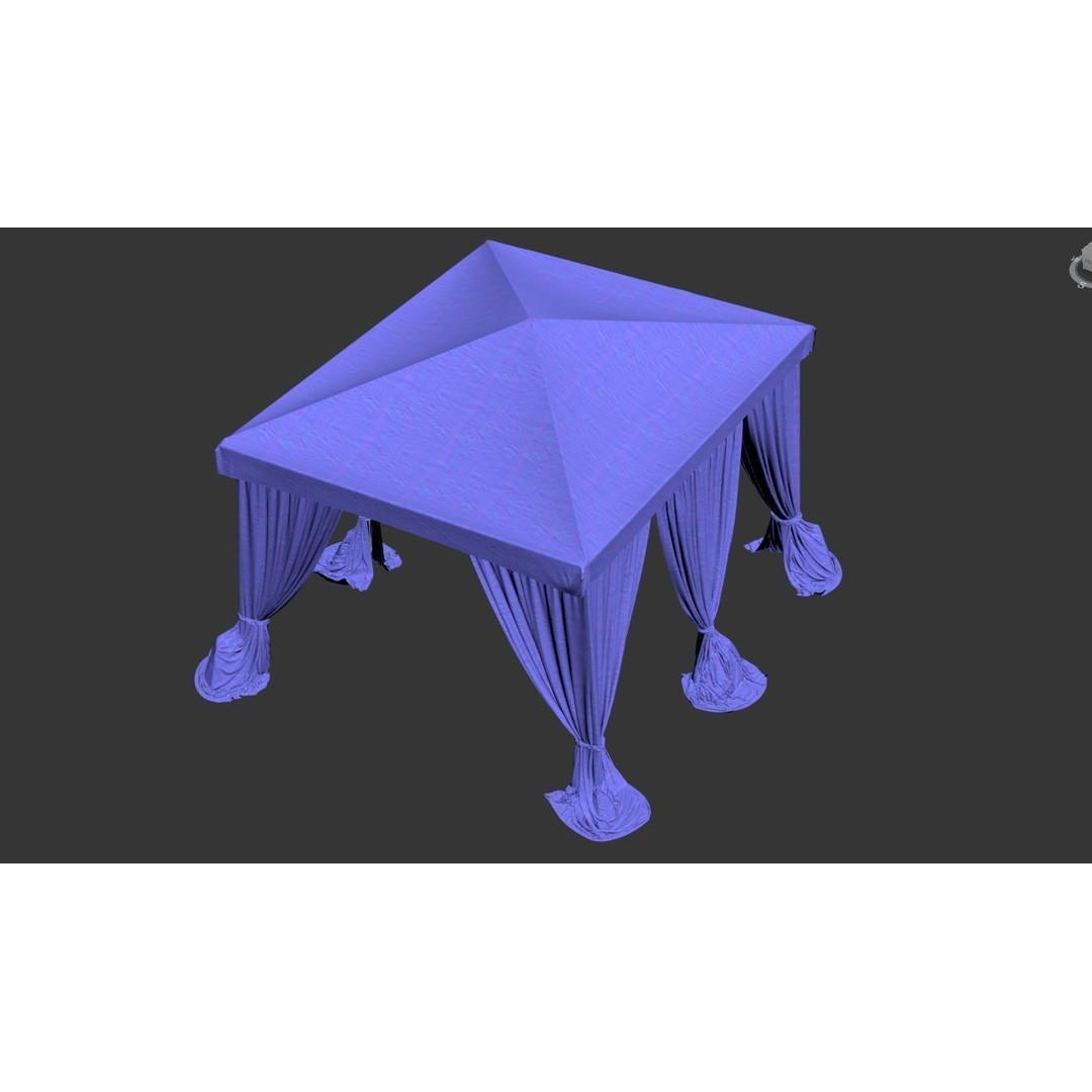 Tent Curtain 3D Model – Detailed Canopy Asset for Outdoor Scenes - View 9