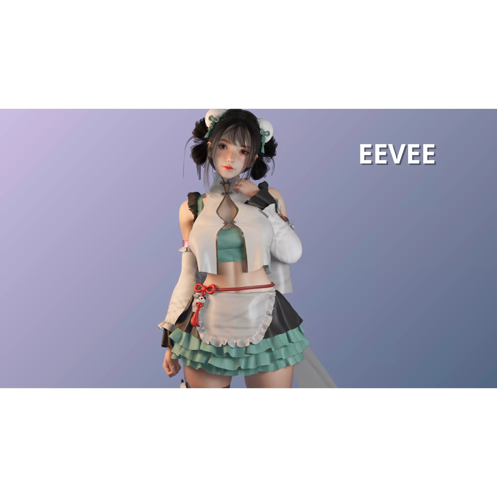 Bao Girl - Low-Poly Game-Ready 3D Model - View 13