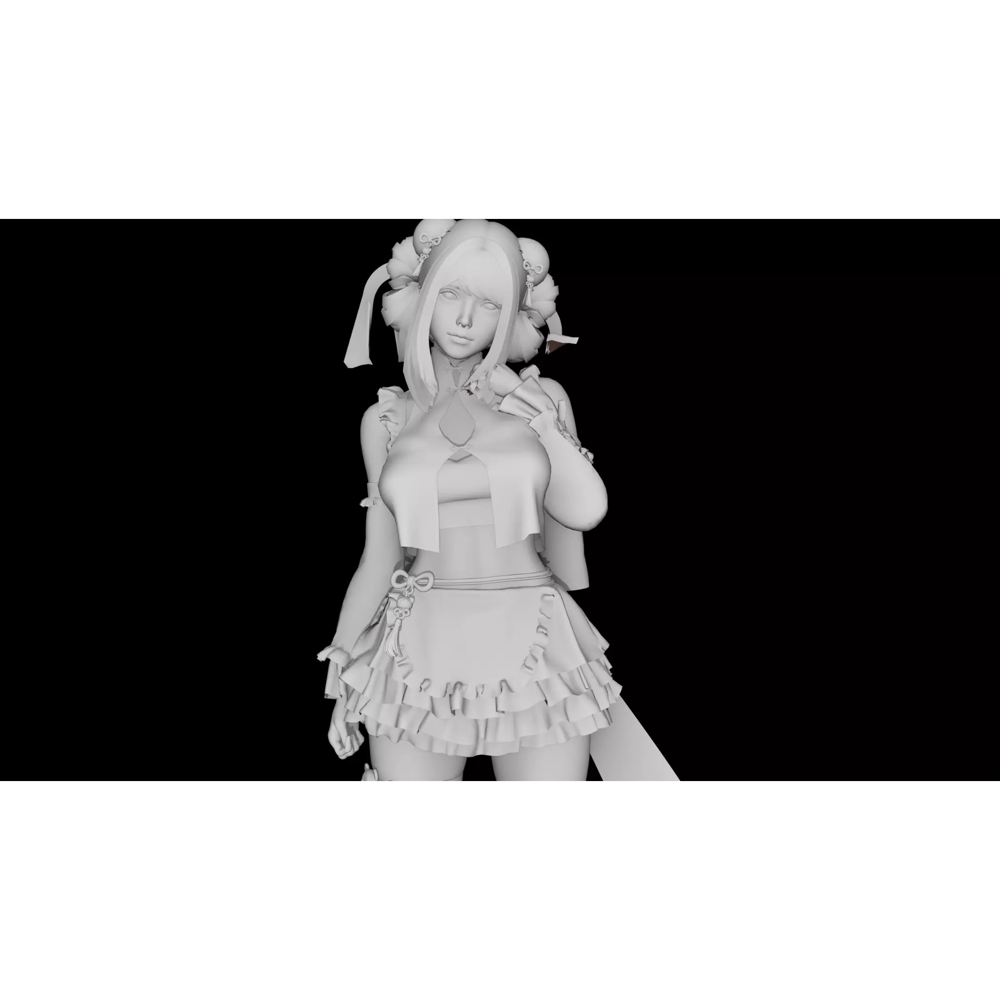 Bao Girl - Low-Poly Game-Ready 3D Model - View 14