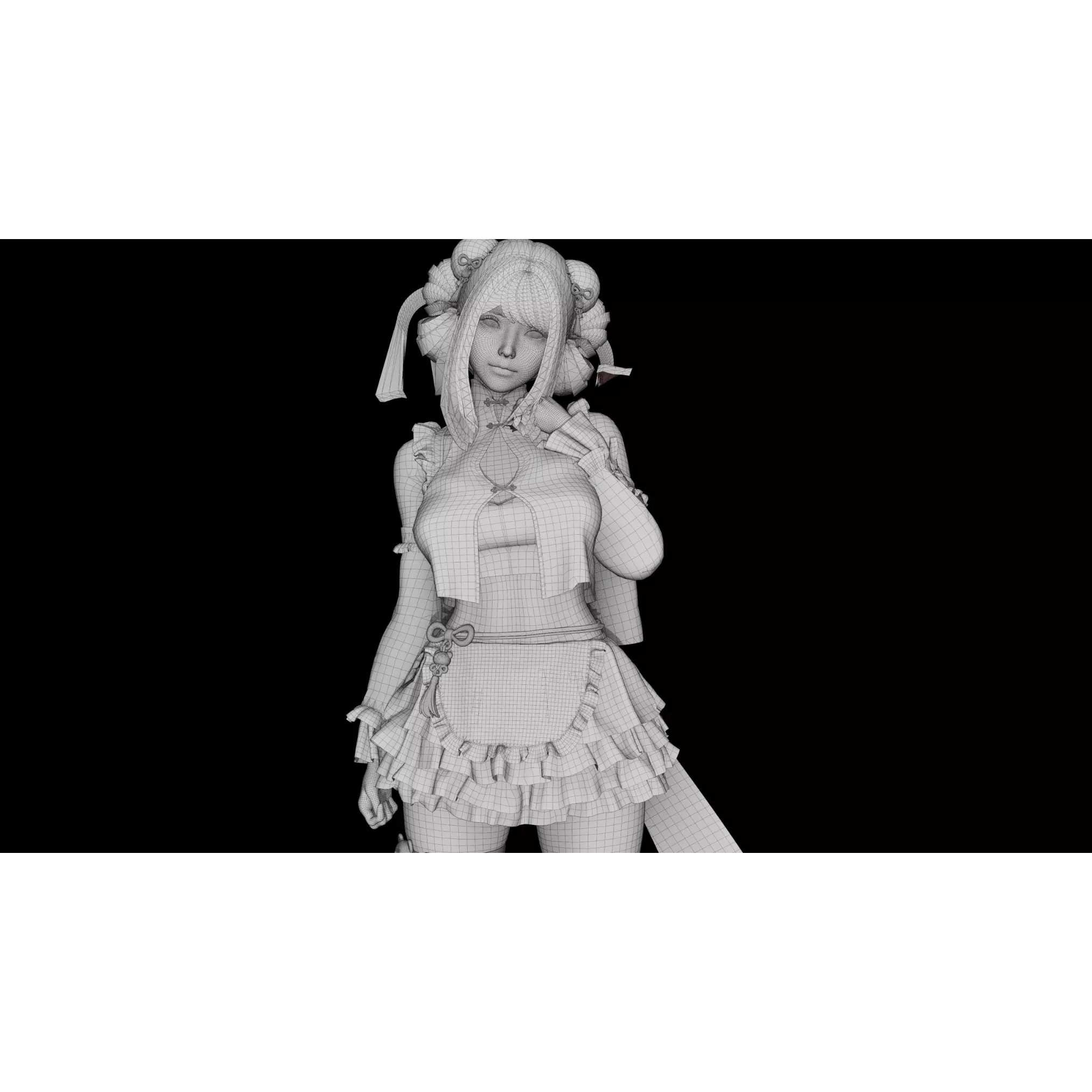 Bao Girl - Low-Poly Game-Ready 3D Model - View 16